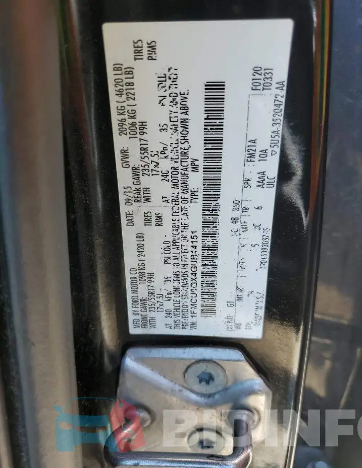 1FMCU0GX4GUB14151 Photo# 13