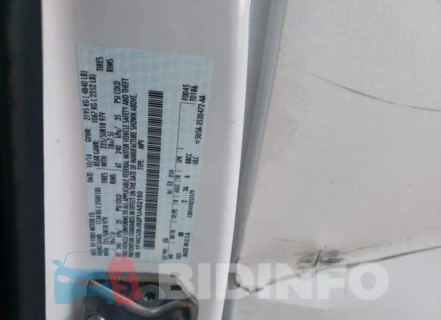 1FMCU9J92FUA52150 Photo# 12