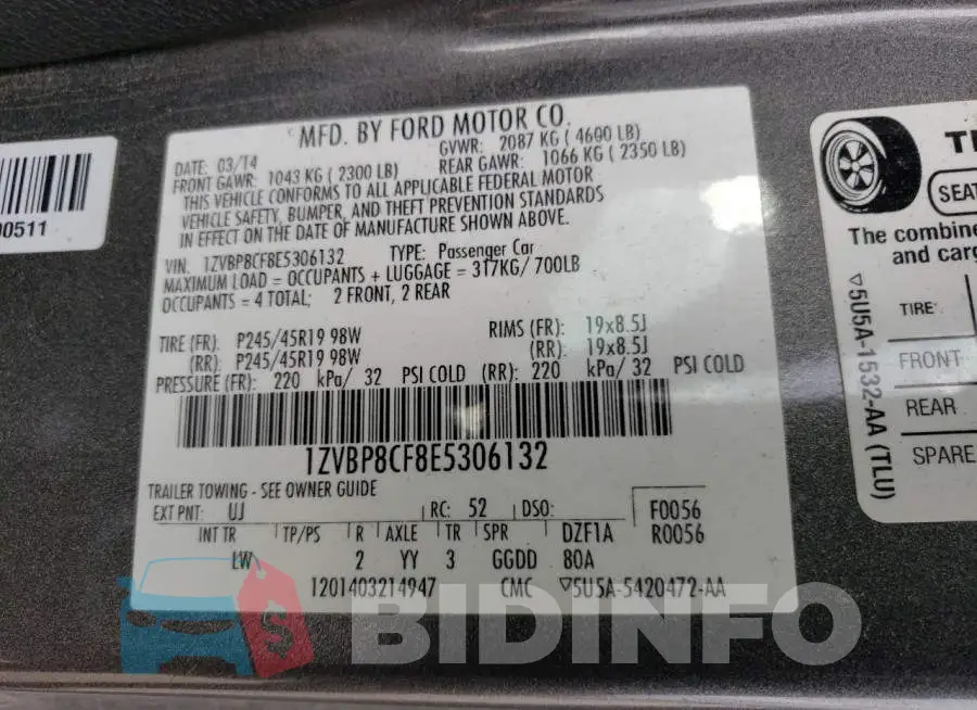 1ZVBP8CF8E5306132 Photo# 12