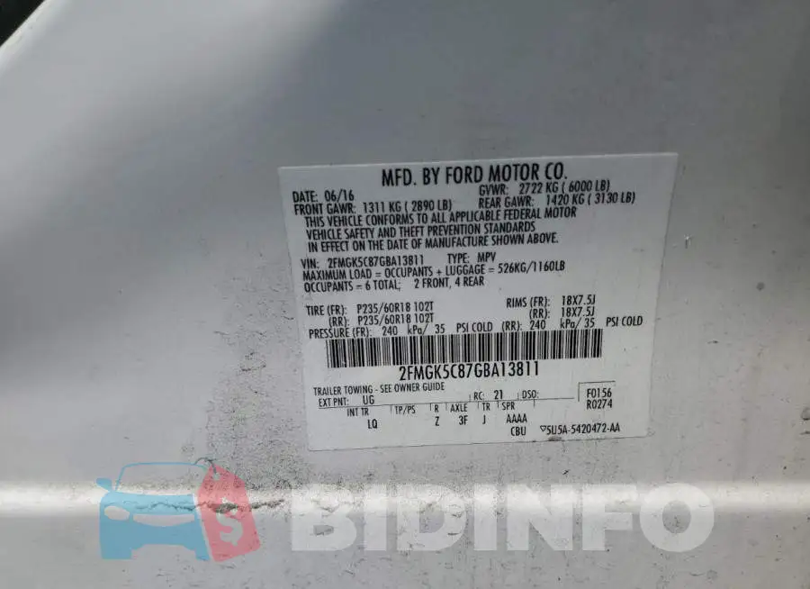 2FMGK5C87GBA13811 Photo# 14