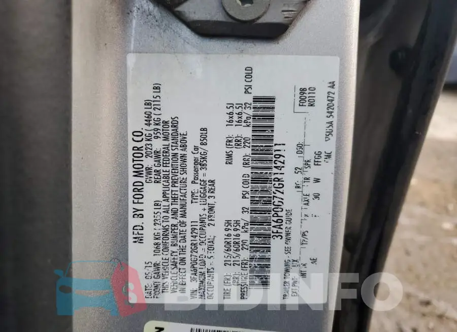 3FA6P0G72GR142911 Photo# 12