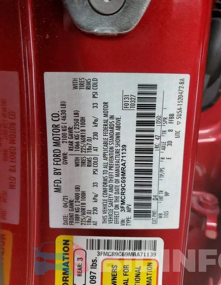 3FMCR9C69MRA71139 Photo# 13