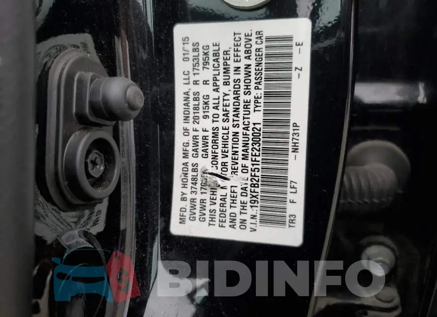 19XFB2F51FE230021 Photo# 13