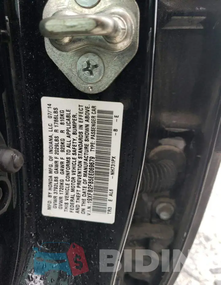 19XFB2F85EE069679 Photo# 12