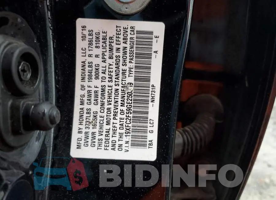 19XFC2F59GE250399 Photo# 13