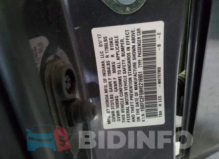 19XFC2F59HE216951 Photo# 12