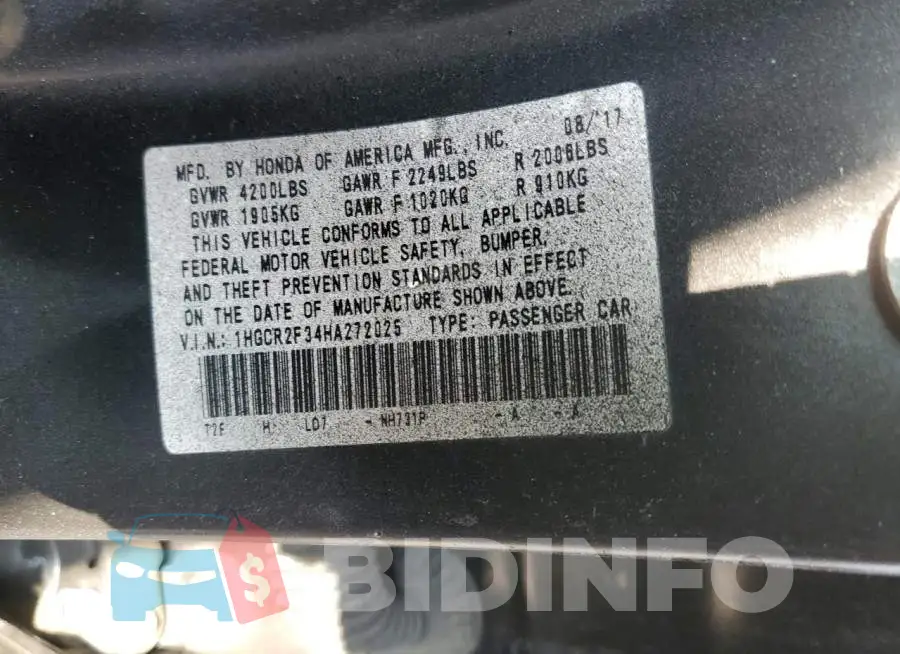 1HGCR2F34HA272025 Photo# 12