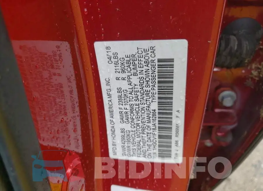 1HGCV1F18JA162864 Photo# 12