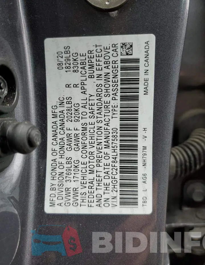 2HGFC2F84LH575830 Photo# 12