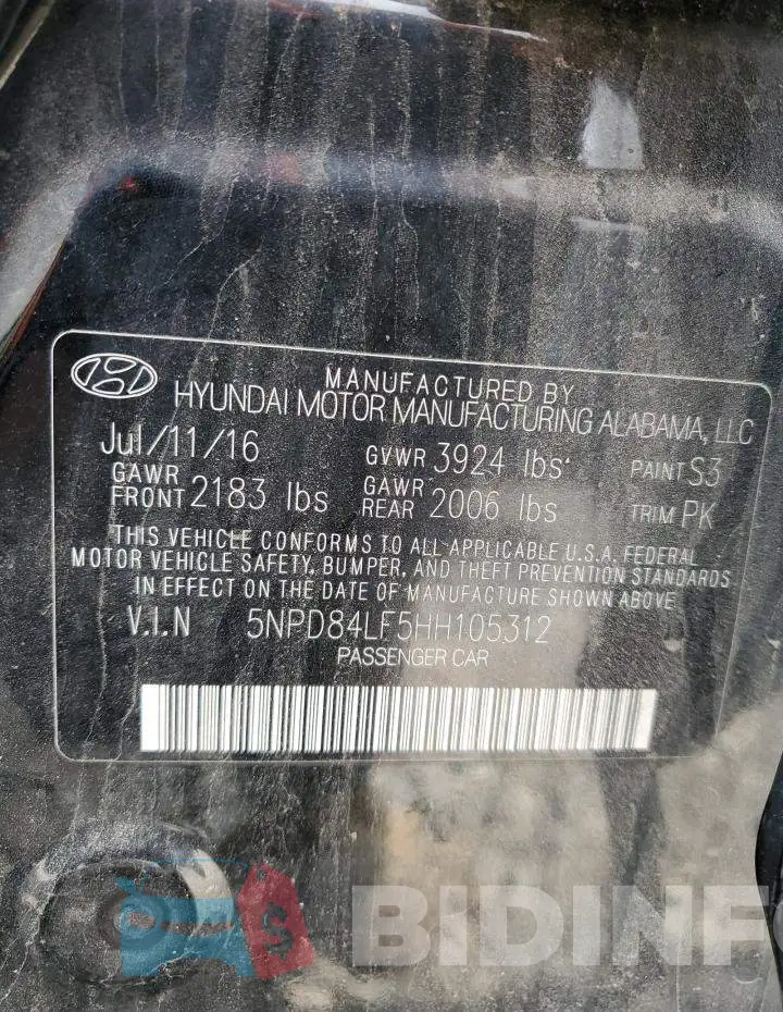 5NPD84LF5HH105312 Photo# 12