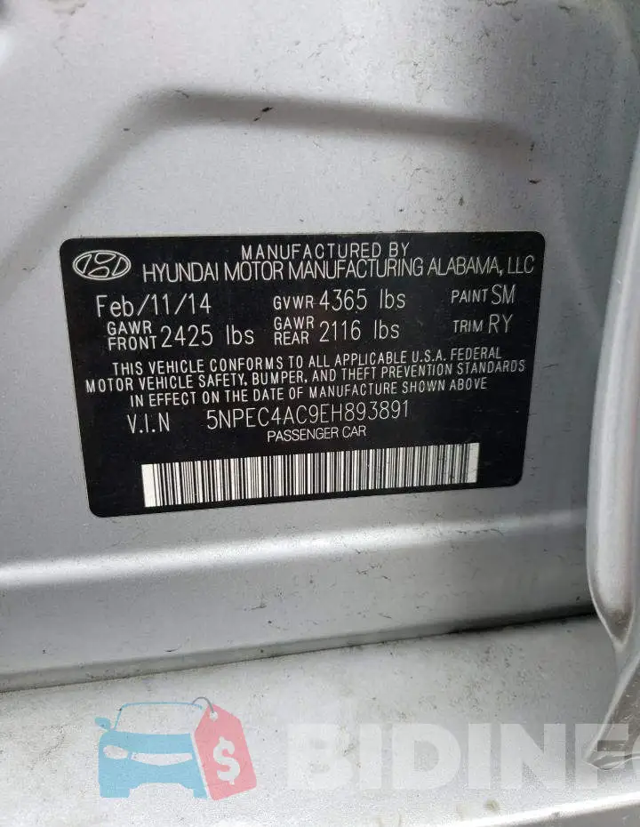 5NPEC4AC9EH893891 Photo# 12