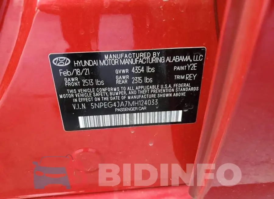 5NPEG4JA7MH124033 Photo# 12
