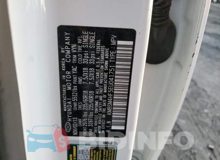 KM8SM4HF5EU041751 Photo# 13