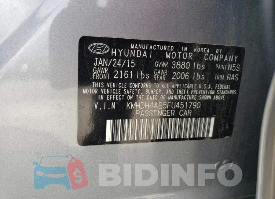 KMHDH4AE5FU451790 Photo# 12