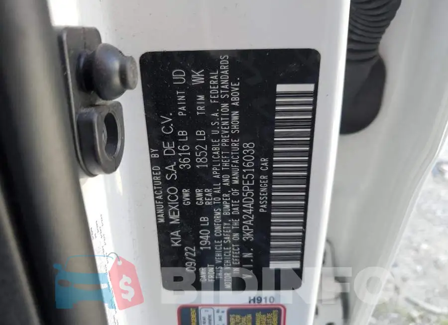 3KPA24AD5PE516038 Photo# 13