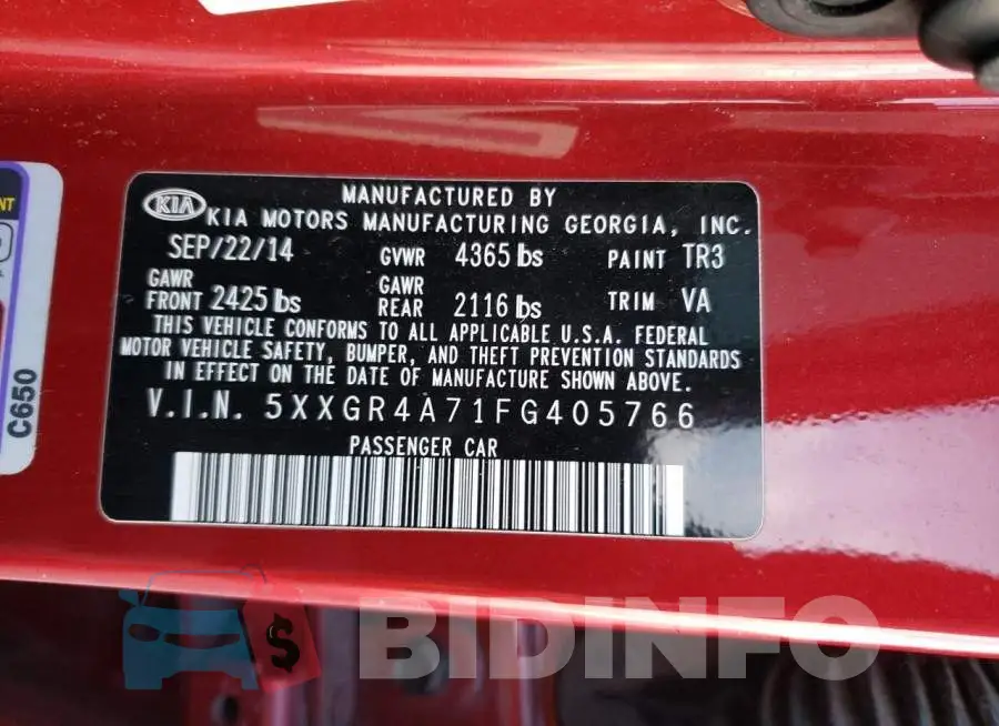 5XXGR4A71FG405766 Photo# 12