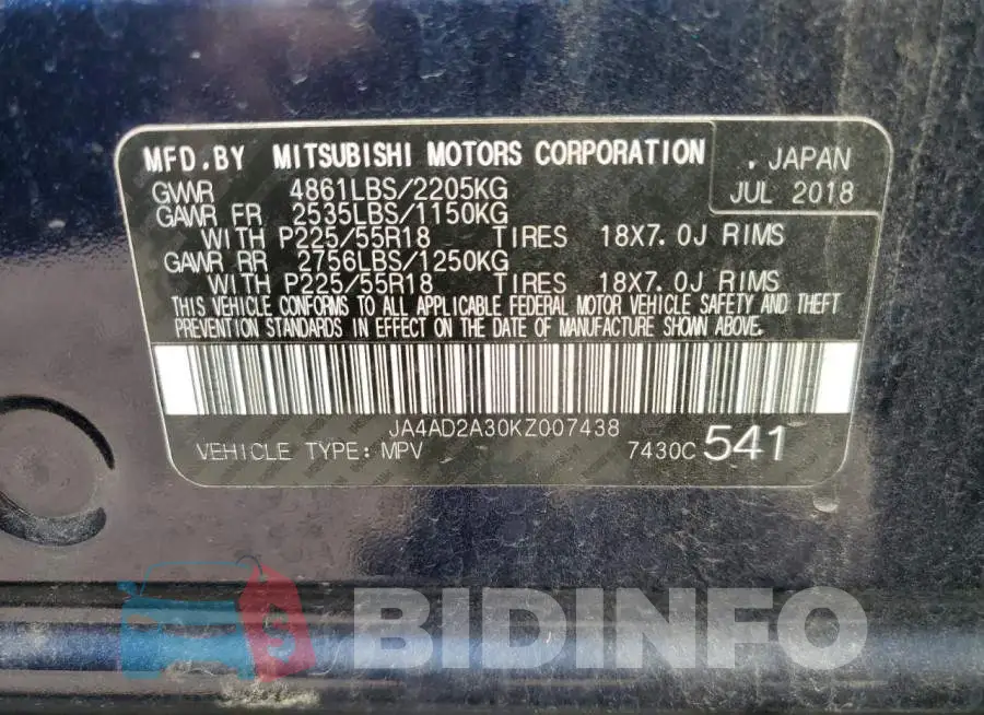 JA4AD2A30KZ007438 Photo# 12