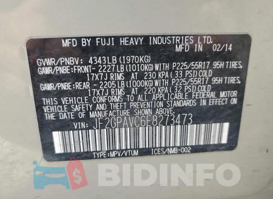 JF2GPAVC6E8273473 Photo# 12