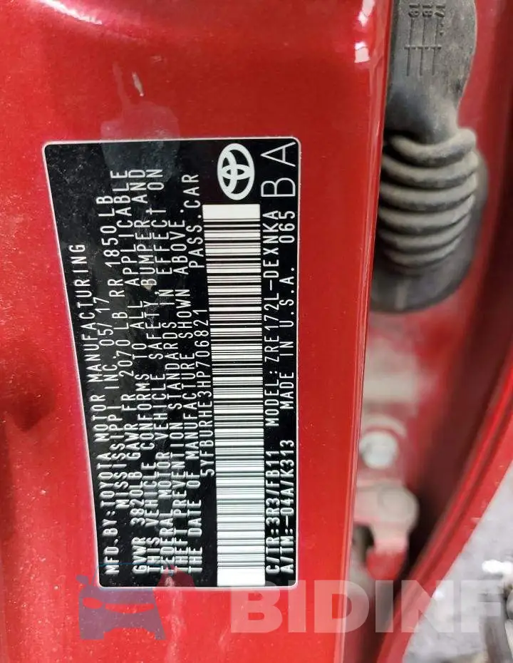 5YFBURHE3HP706821 Photo# 12