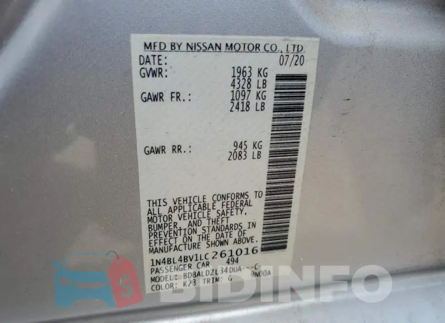 1N4BL4BV1LC261016 Photo# 12
