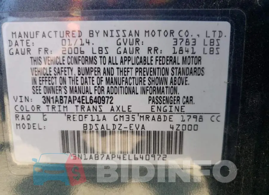 3N1AB7AP4EL640972 Photo# 12