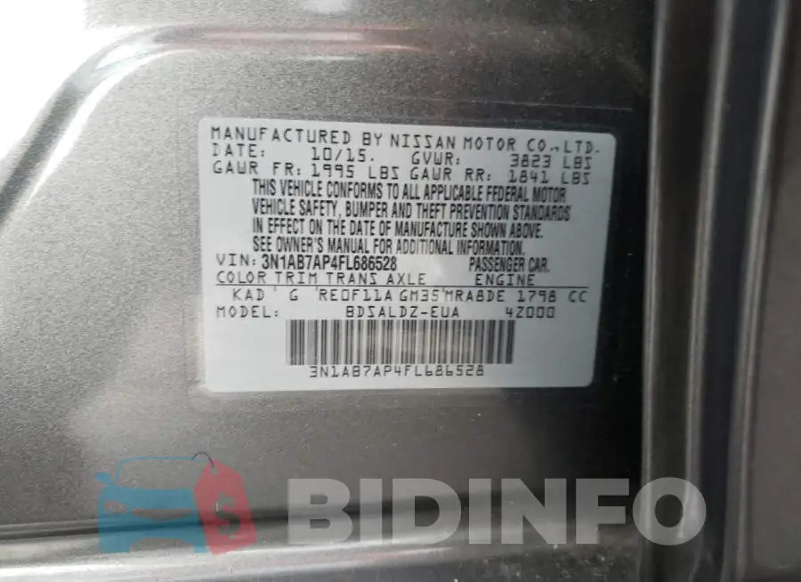 3N1AB7AP4FL686528 Photo# 12