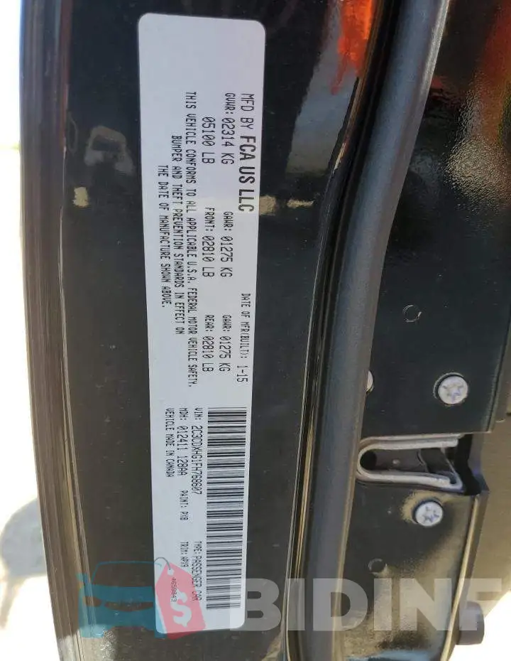2C3CDXHG1FH768607 Photo# 12