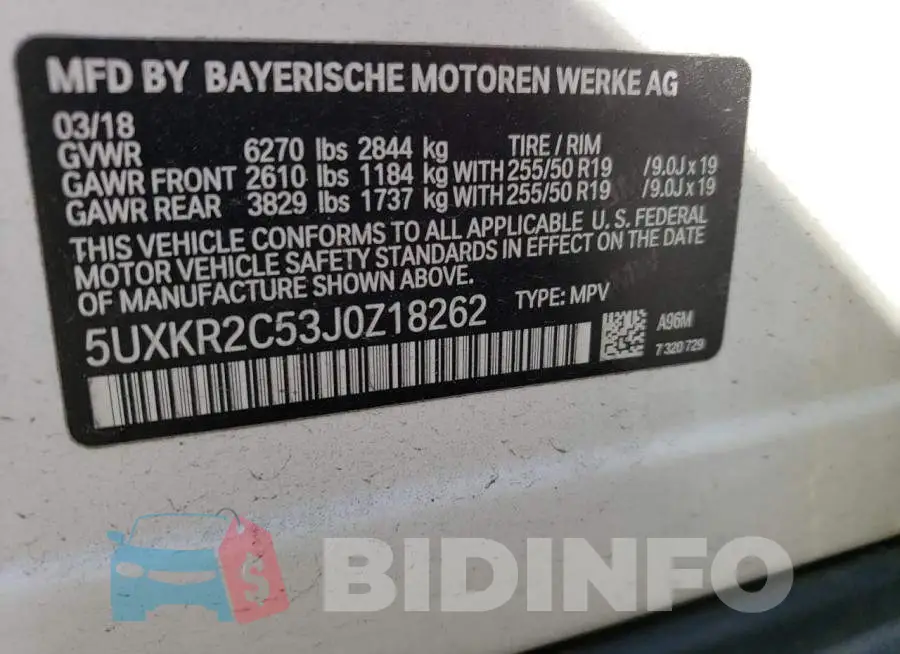 5UXKR2C53J0Z18262 Photo# 14