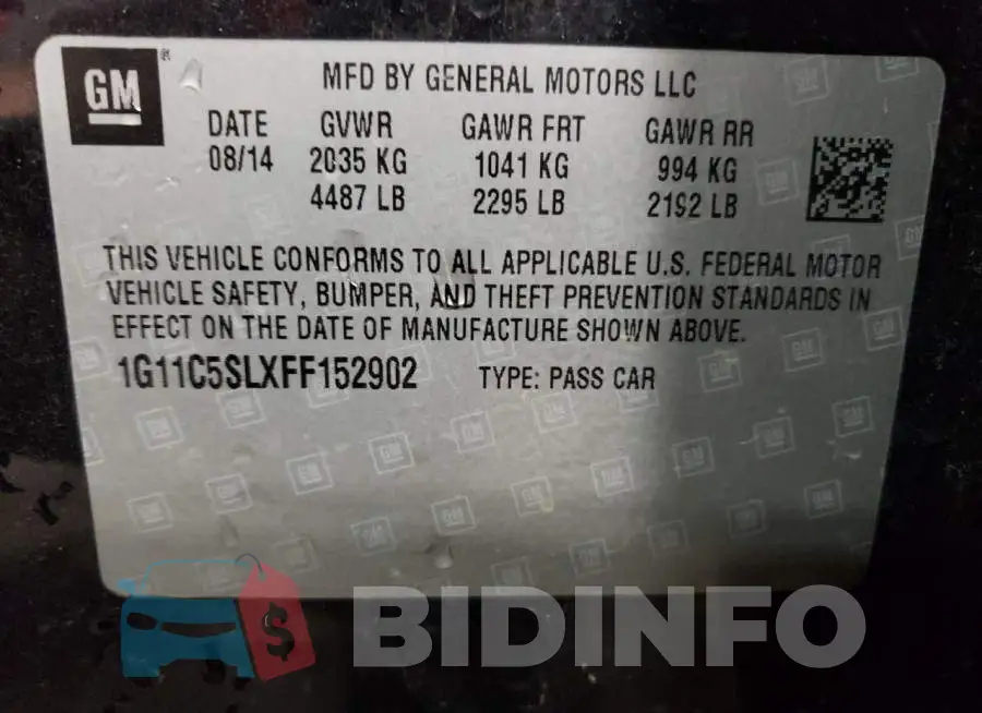 1G11C5SLXFF152902 Photo# 13