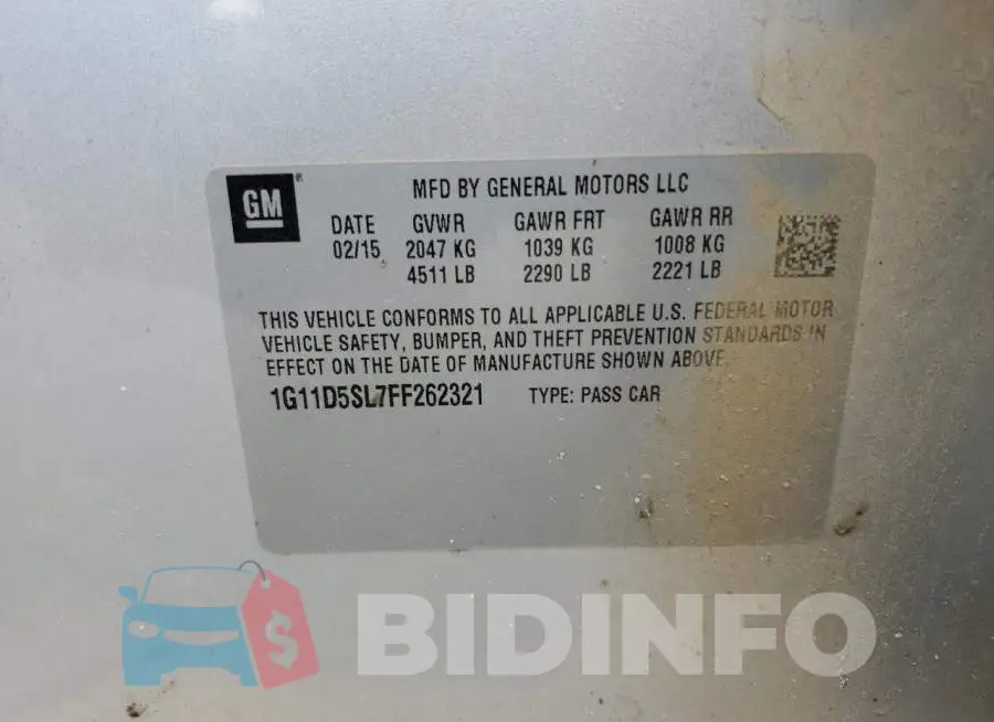 1G11D5SL7FF262321 Photo# 12