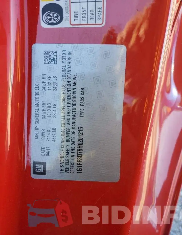 1G1FF3D78H0201215 Photo# 12