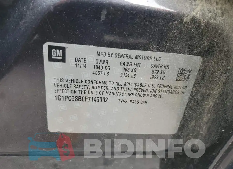 1G1PC5SB0F7145002 Photo# 12