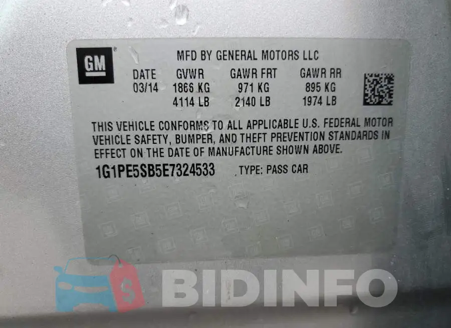 1G1PE5SB5E7324533 Photo# 13