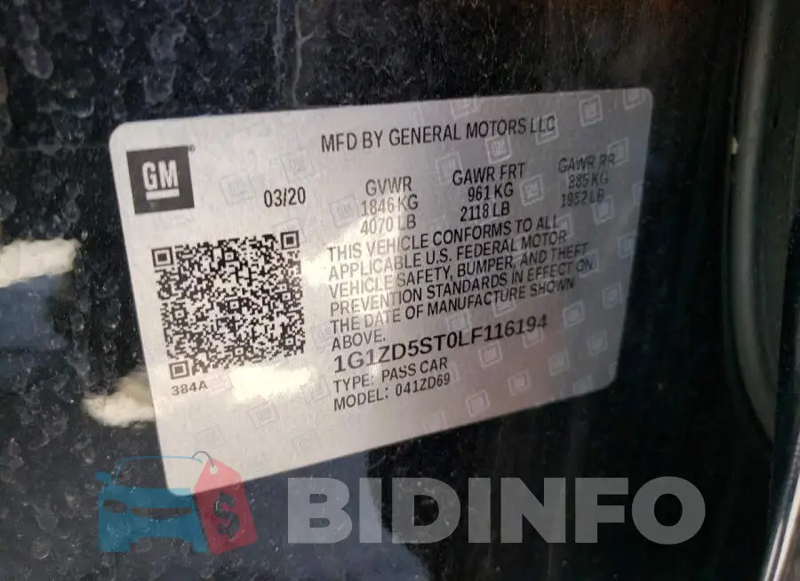 1G1ZD5ST0LF116194 Photo# 12