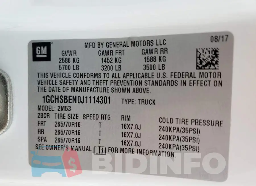 1GCHSBEN0J1114301 Photo# 12