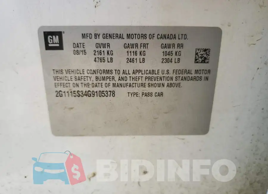 2G1115S34G9105378 Photo# 12
