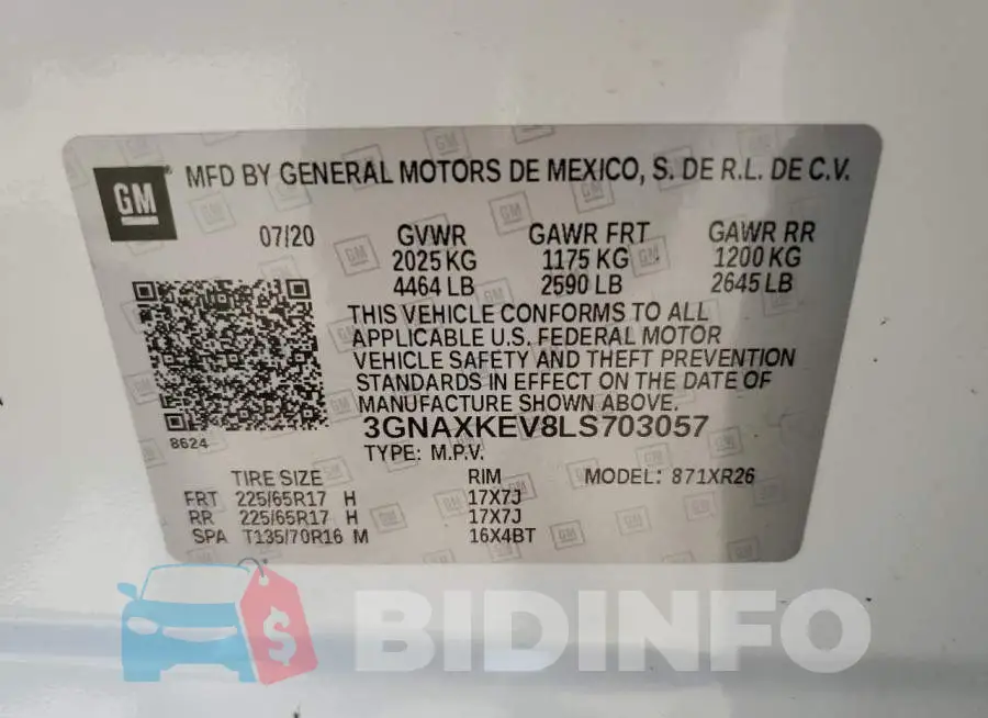 3GNAXKEV8LS703057 Photo# 13