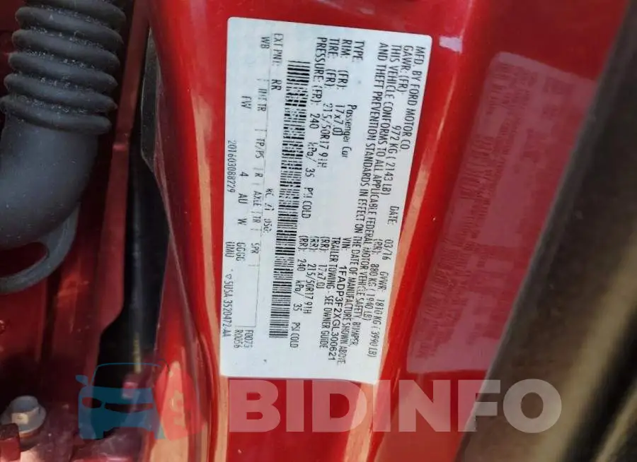 1FADP3F2XGL300621 Photo# 12