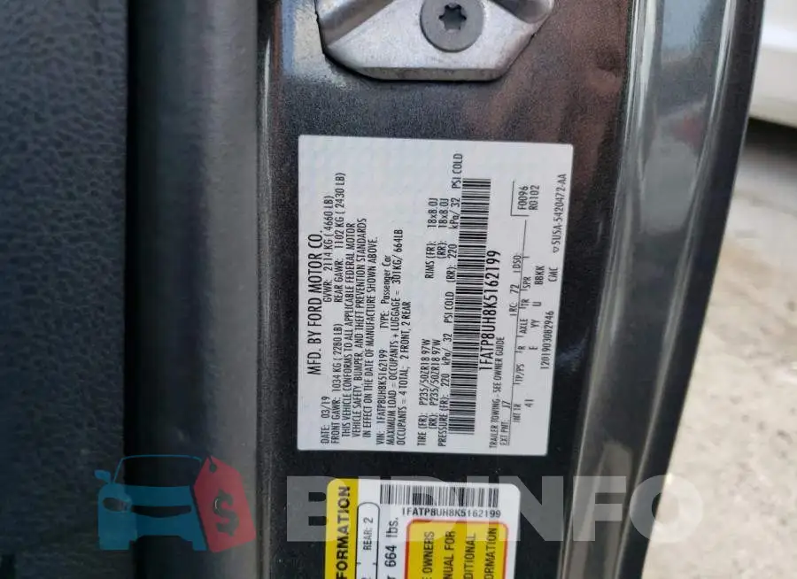 1FATP8UH8K5162199 Photo# 12