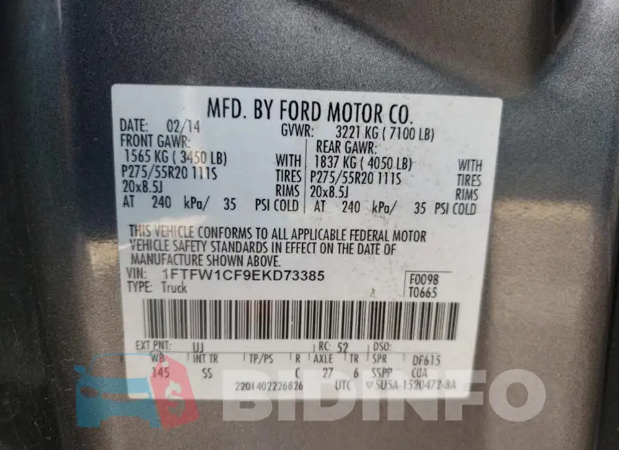 1FTFW1CF9EKD73385 Photo# 10