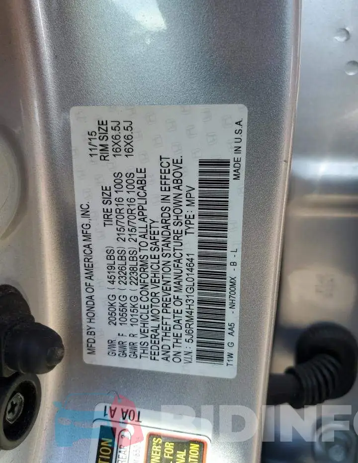 5J6RM4H31GL014641 Photo# 13