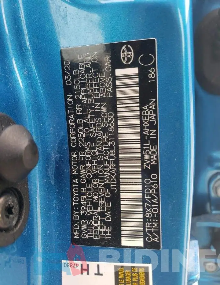 JTDKARFU8L3118630 Photo# 12