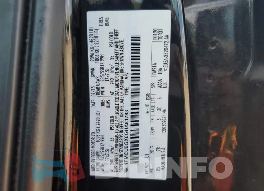 1FMCU0GX6GUA81783 Photo# 13