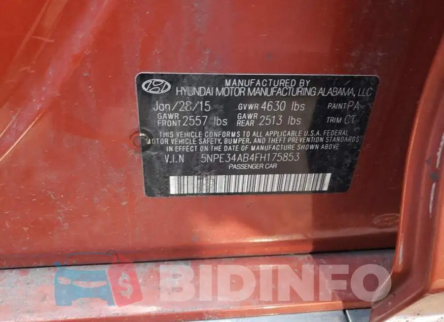 5NPE34AB4FH175853 Photo# 13