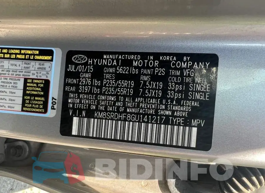 KM8SRDHF8GU141217 Photo# 10