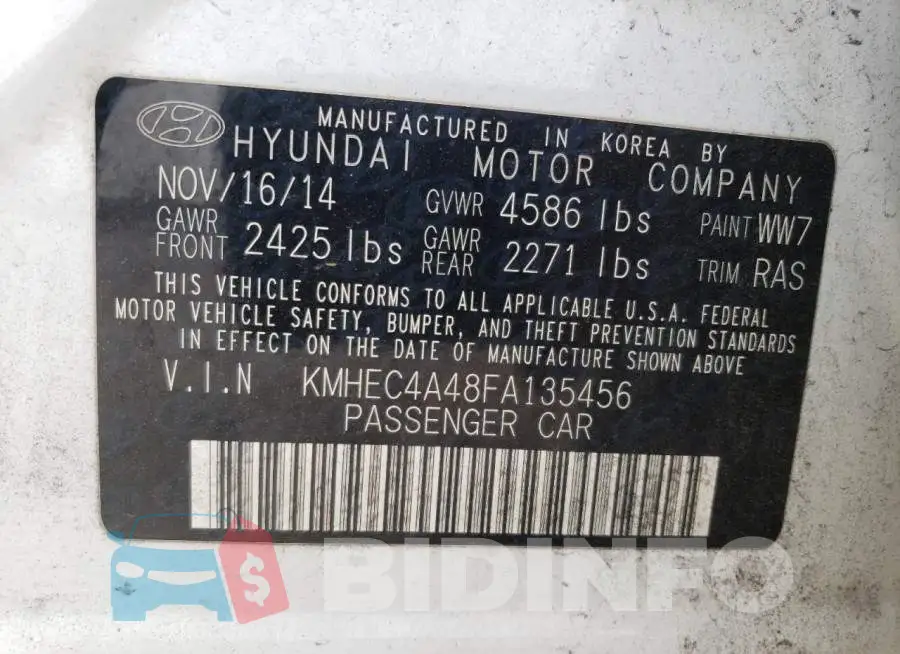 KMHEC4A48FA135456 Photo# 12