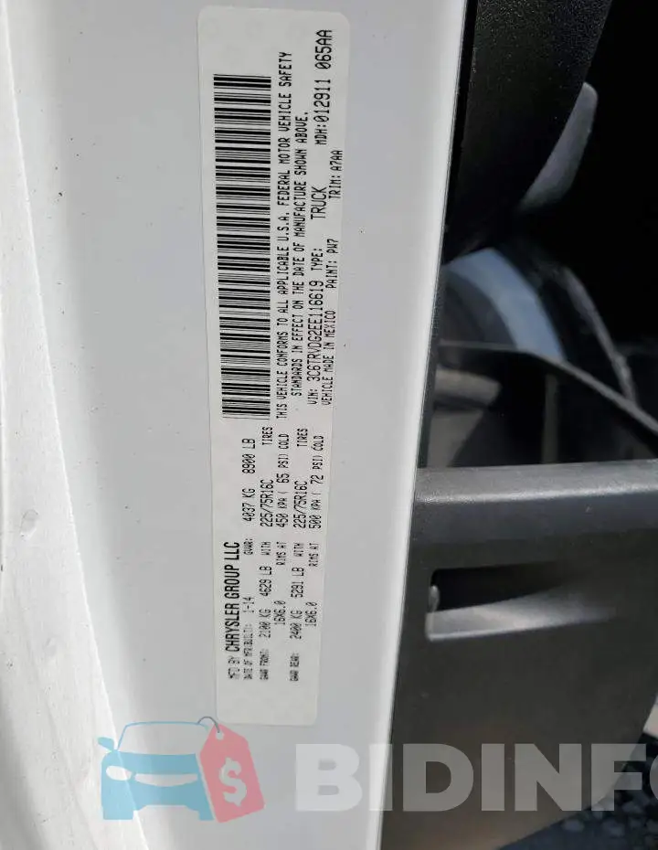 3C6TRVDG2EE116619 Photo# 13