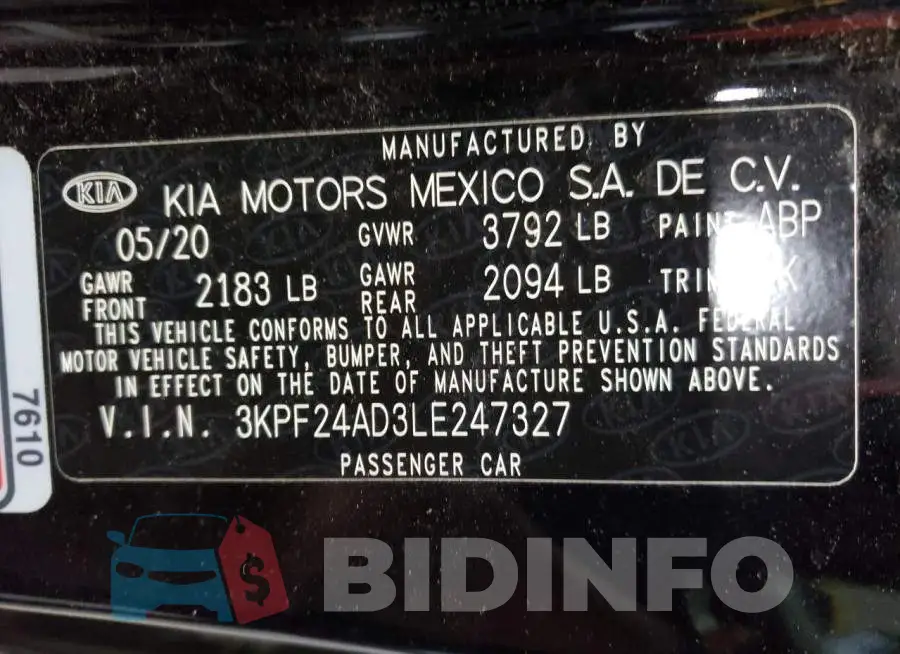 3KPF24AD3LE247327 Photo# 12