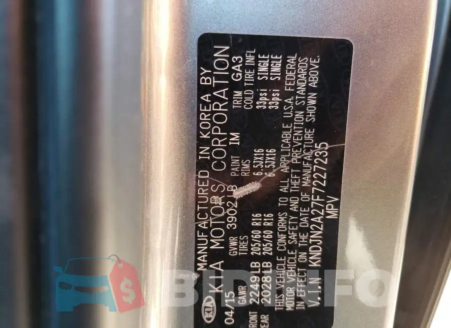 KNDJN2A27F7227235 Photo# 12