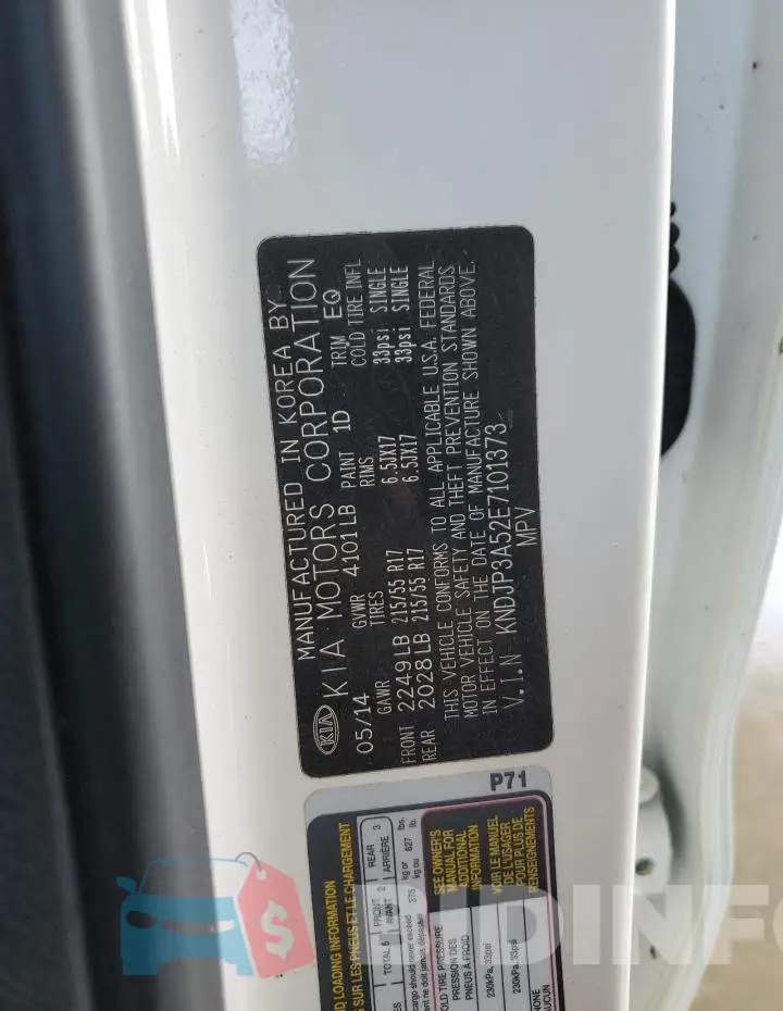 KNDJP3A52E7101373 Photo# 12